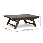 Ensemble causeuse et table basse d'extérieur en bois d'acacia avec coussin