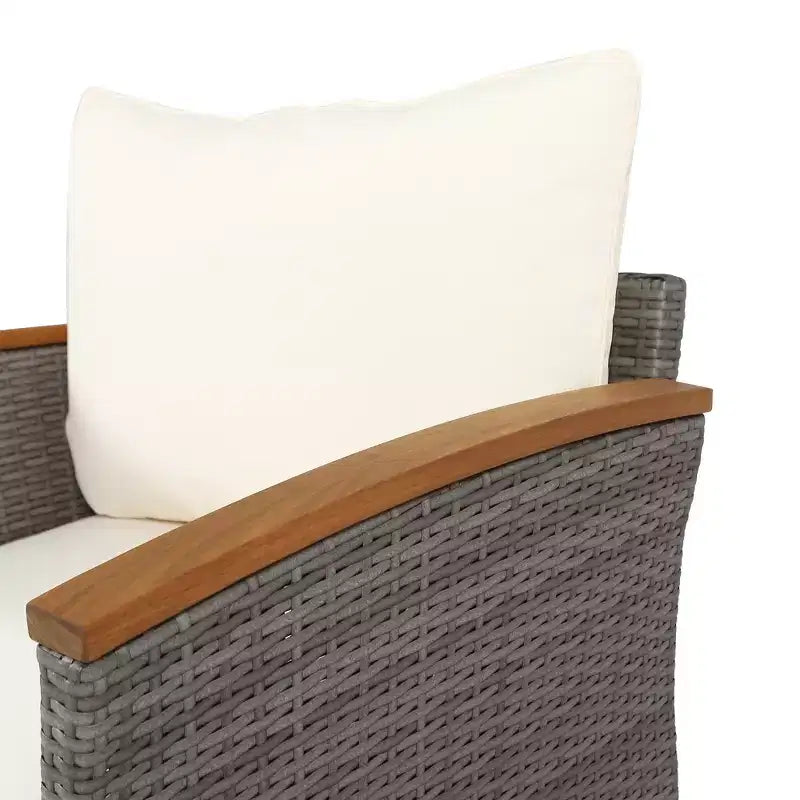 Ensemble de conversation d'extérieur 9 pièces en rotin, canapé de patio avec table basse et coussins lavables