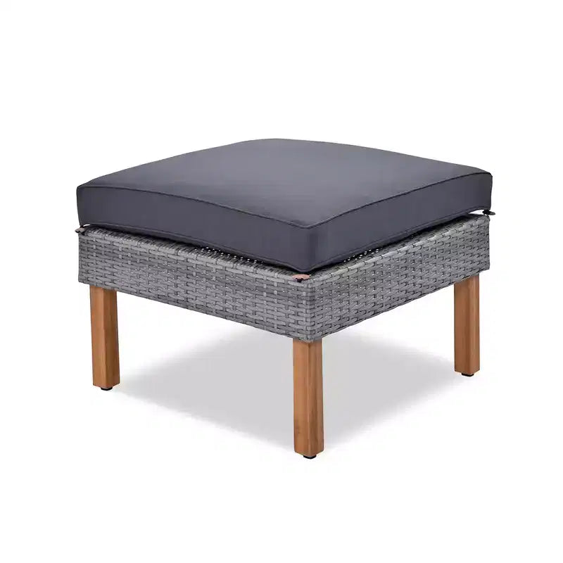 Ensemble de conversation d'extérieur 9 pièces en rotin, canapé de patio avec table basse et coussins lavables