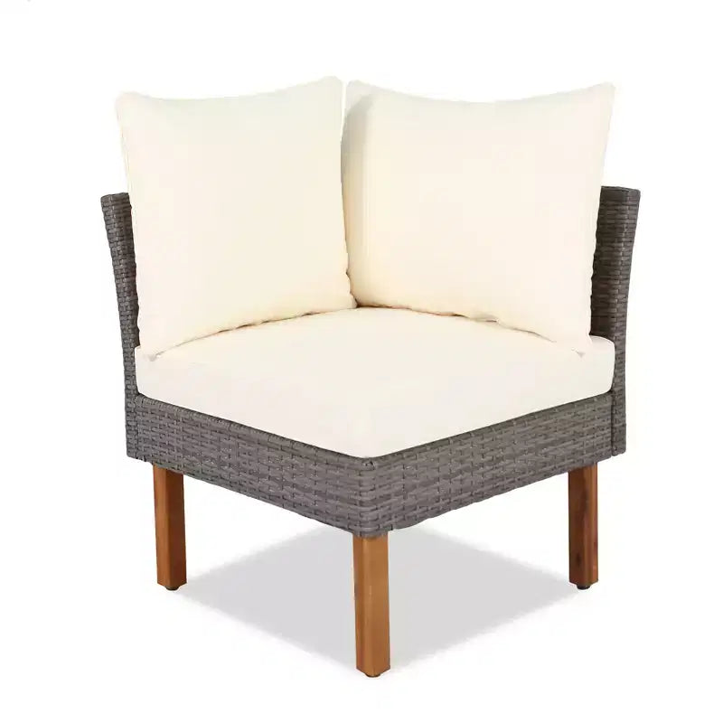 Ensemble de conversation d'extérieur 9 pièces en rotin, canapé de patio avec table basse et coussins lavables