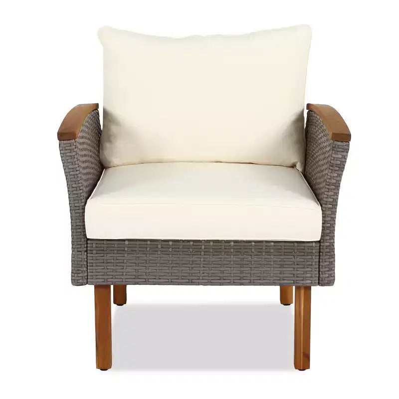 Ensemble de conversation d'extérieur 9 pièces en rotin, canapé de patio avec table basse et coussins lavables