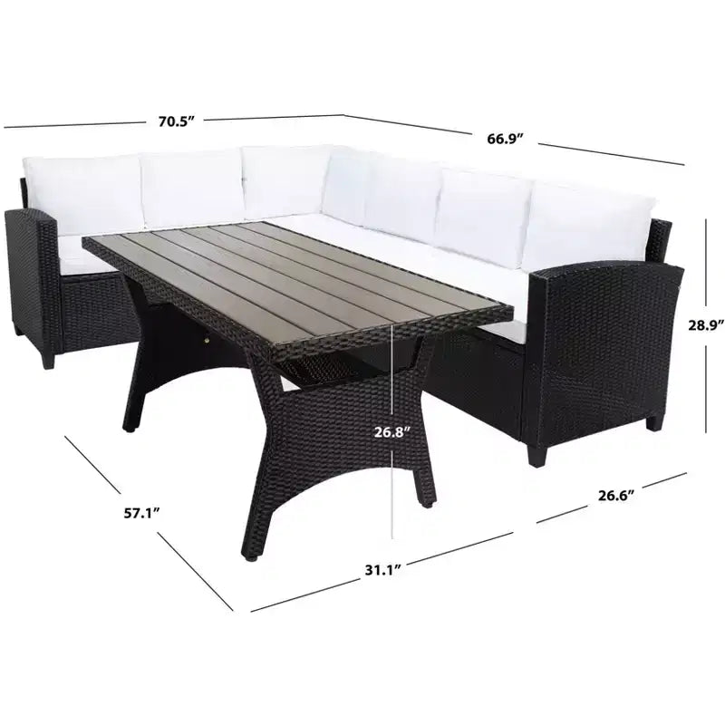 Ensemble de sièges d'angle 3 pièces - Intérieur/extérieur