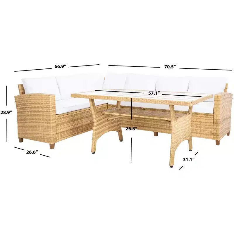Ensemble de sièges d'angle 3 pièces - Intérieur/extérieur