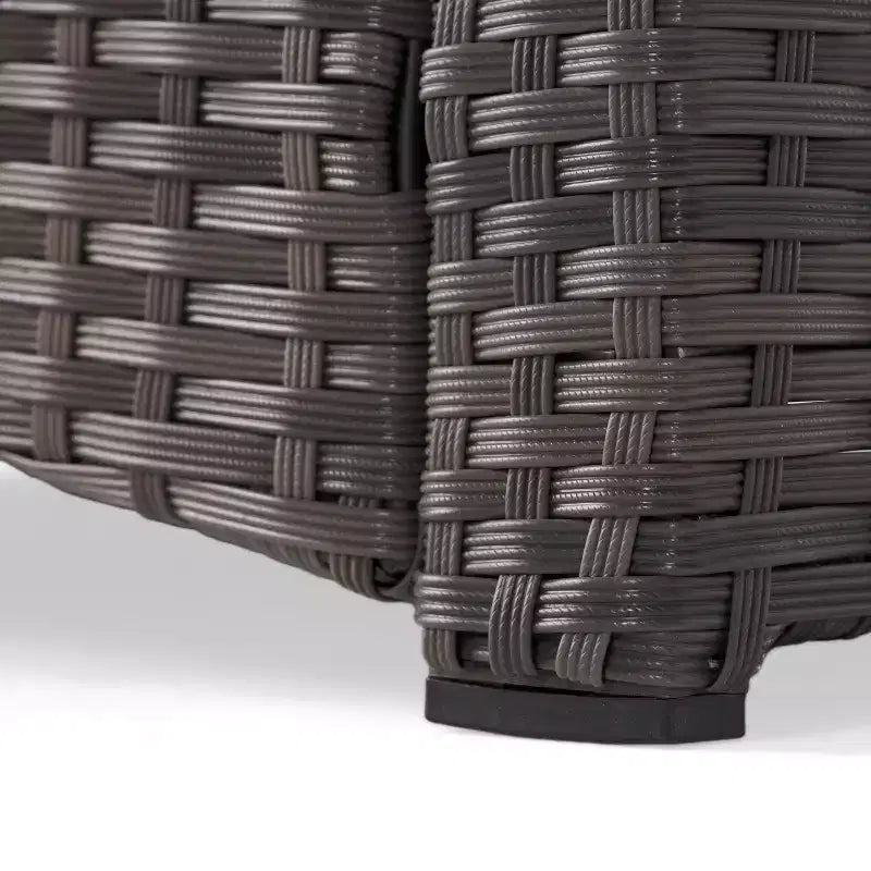 Ensemble de 5 pièces de fauteuils de club et de foyer d'extérieur en osier avec coussins