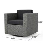 Ensemble de 5 pièces de fauteuils de club pivotants et de foyer en osier d'extérieur