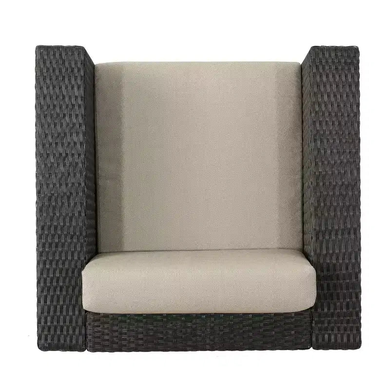 Ensemble de 5 pièces de fauteuils de club pivotants et de foyer en osier d'extérieur
