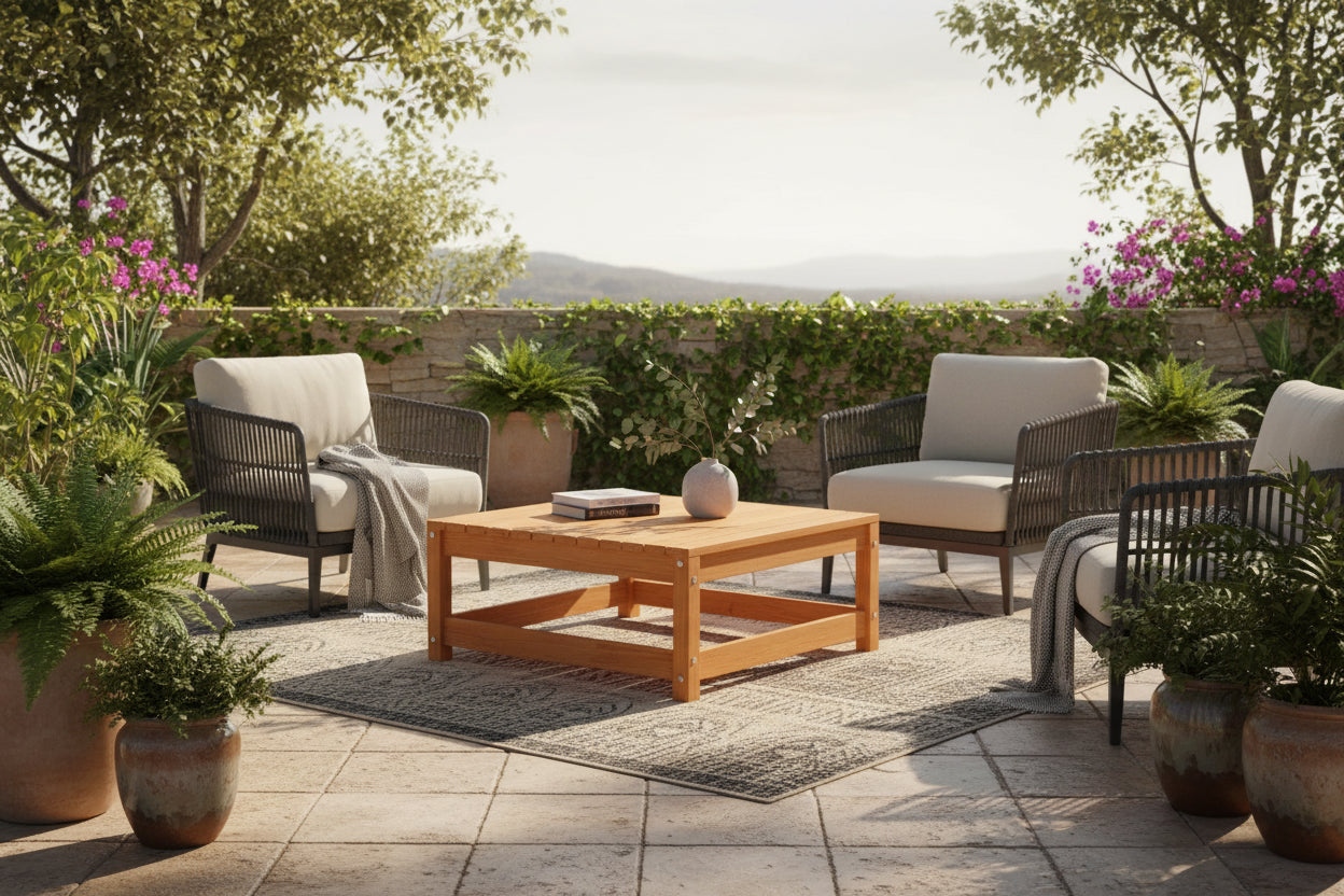 Ensemble de canapés de jardin en pin massif naturel, grand modulaire