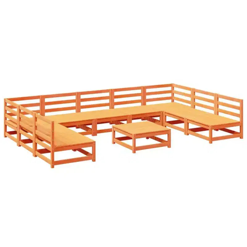 Ensemble de canapés de jardin en pin massif naturel, grand modulaire