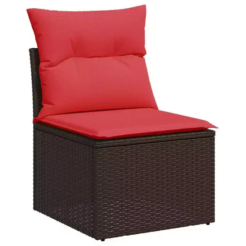 Salon de jardin en rotin synthétique avec coussins et table