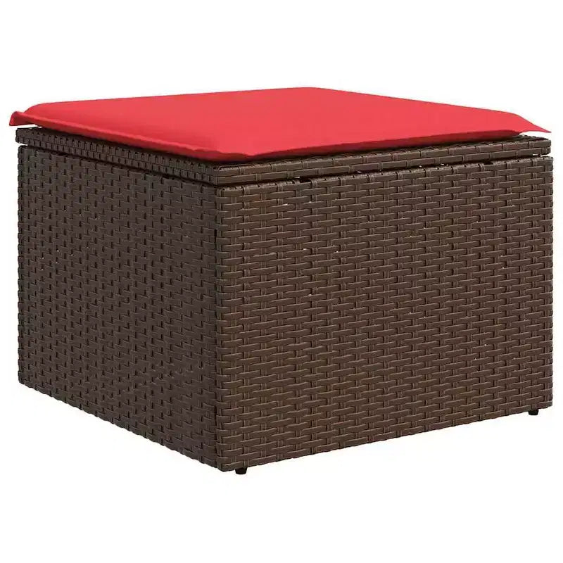 Salon de jardin en rotin synthétique avec coussins et table