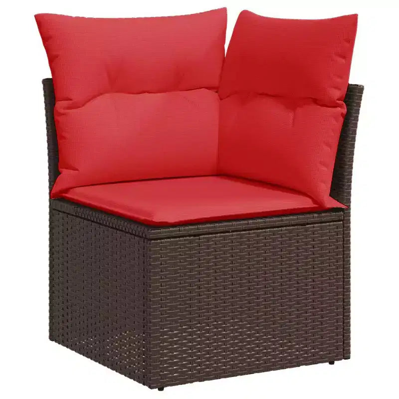 Salon de jardin en rotin synthétique avec coussins et table