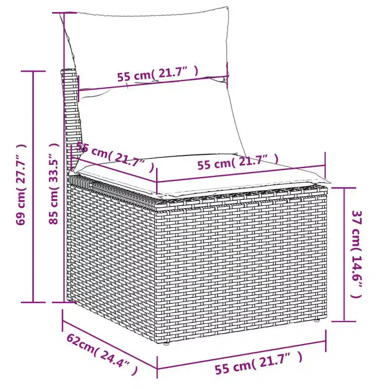 Ensemble de canapés de jardin avec coussins – Conception modulaire flexible