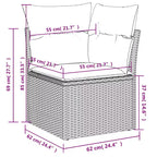 Ensemble de canapés de jardin avec coussins – Design moderne en polyrotin