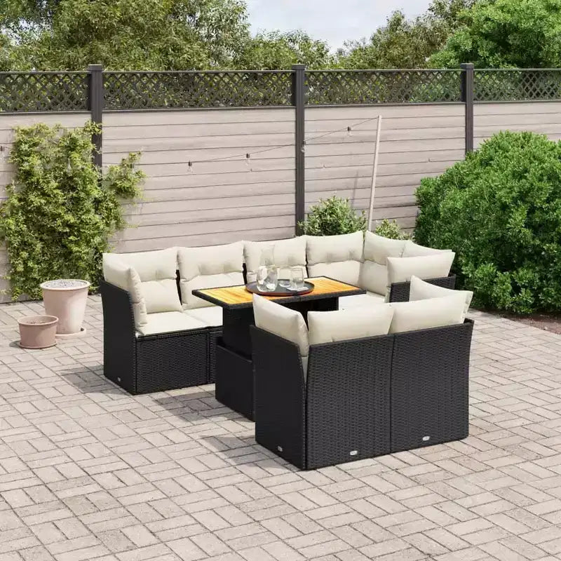 Ensemble de canapés de jardin avec coussins – Design moderne en polyrotin