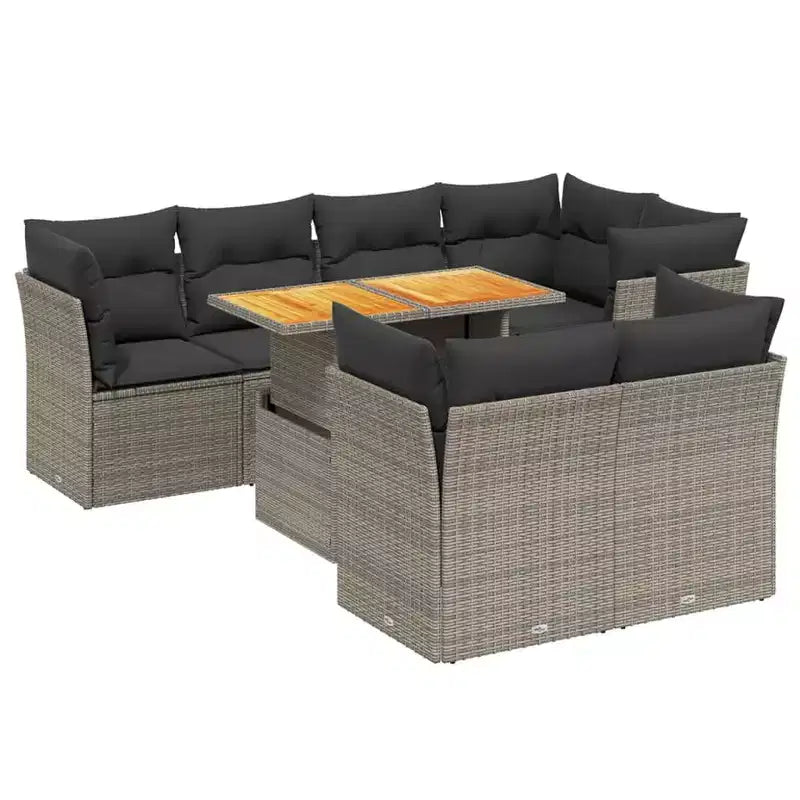 Ensemble de canapés de jardin avec coussins – Design moderne en polyrotin