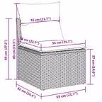 Canapé d'extérieur modulable 5 pièces avec coussins – Résine tressée, plusieurs coloris
