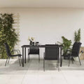 Ensemble de salle à manger de patio Table et chaises d'extérieur en acier et textilène