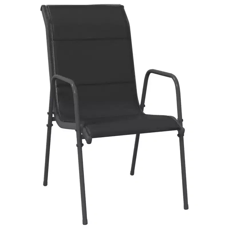 Ensemble de salle à manger de patio Table et chaises d'extérieur en acier et textilène