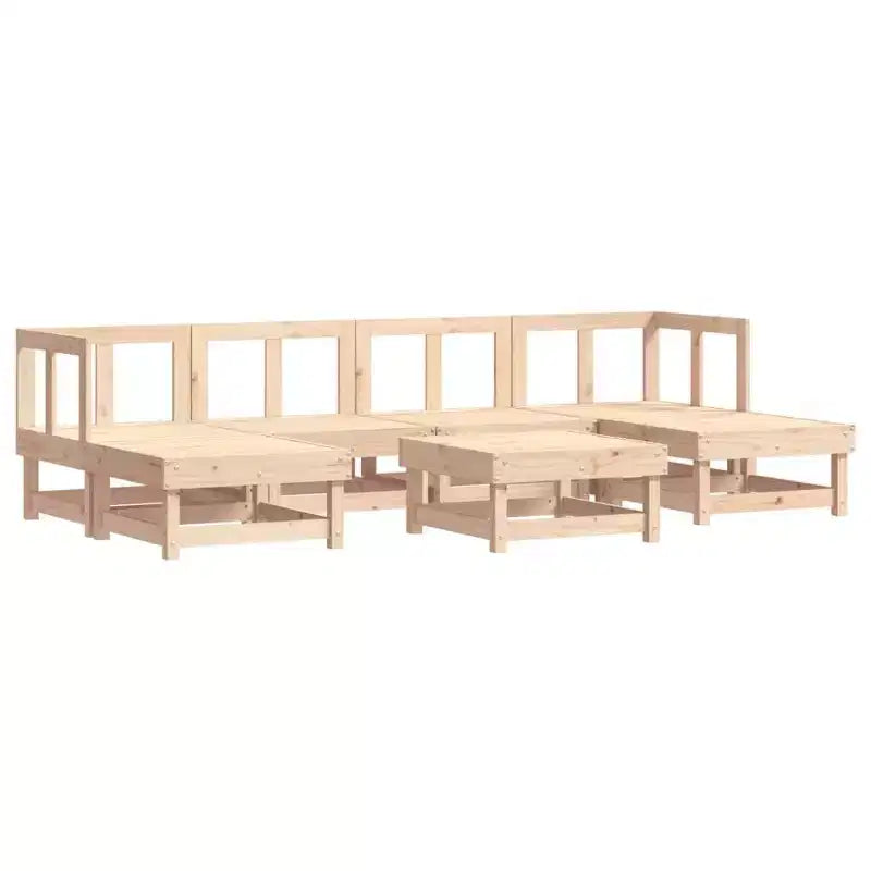 Ensemble de salon d'extérieur avec coussins - Bois massif rustique