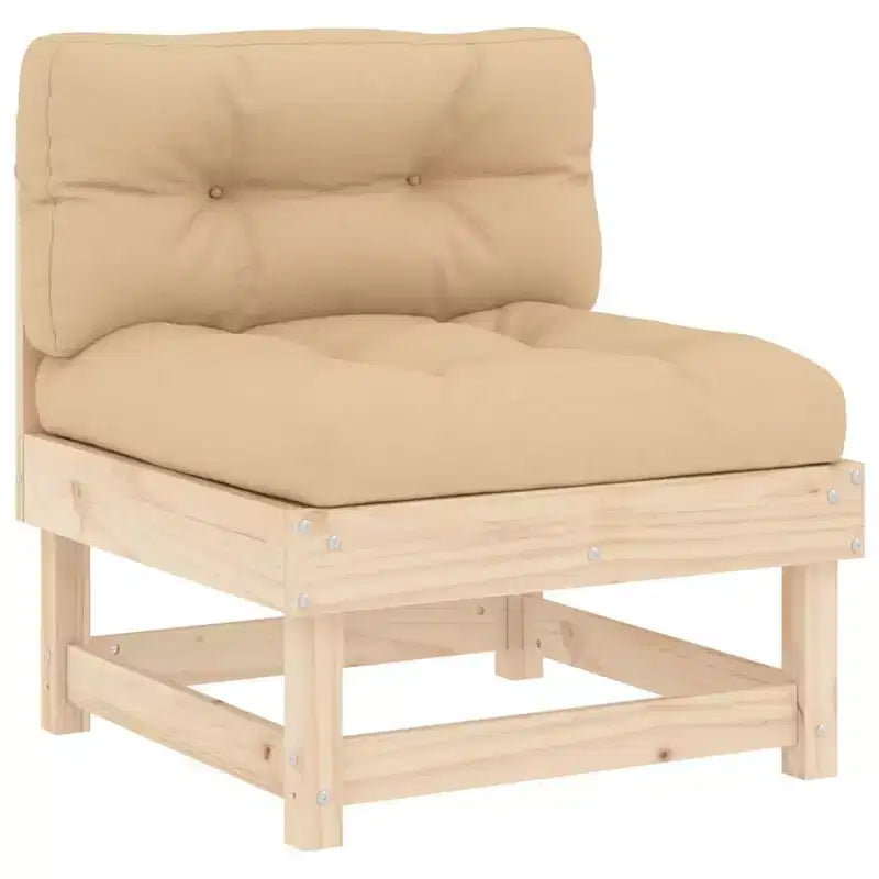 Ensemble de salon d'extérieur avec coussins - Bois massif rustique