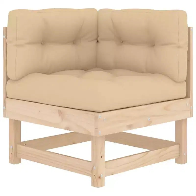 Ensemble de salon d'extérieur avec coussins - Bois massif rustique