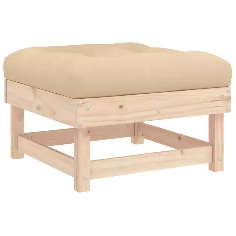 Ensemble de salon d'extérieur avec coussins - Bois massif rustique