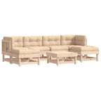 vidaXL Outdoor Lounge Set with Cushions - Rustic Solid Wood