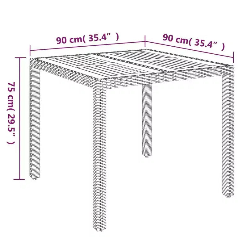 Ensemble repas de jardin avec coussins