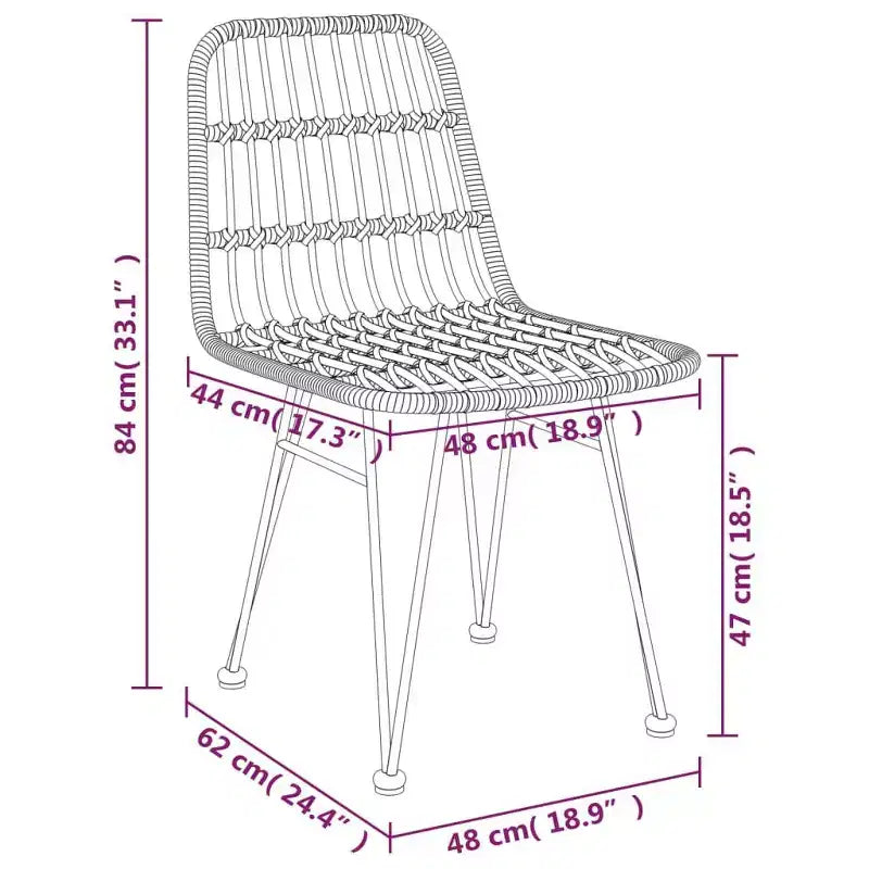 Mobilier de salle à manger de jardin en rotin synthétique