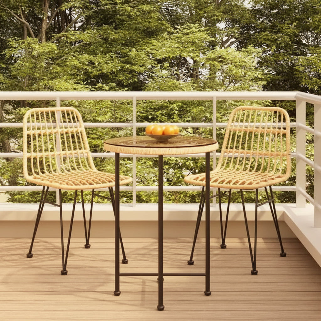 Mobilier de salle à manger de jardin en rotin synthétique