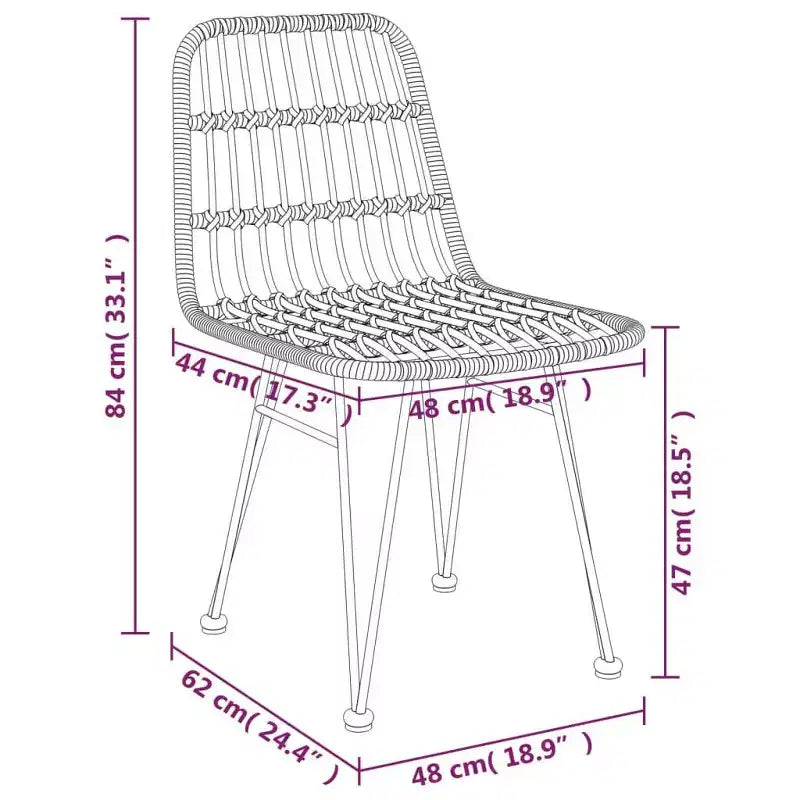 Mobilier de salle à manger de jardin en rotin synthétique