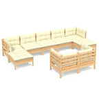 vidaXL Garden Lounge Set with Cushions in Solid Pinewood