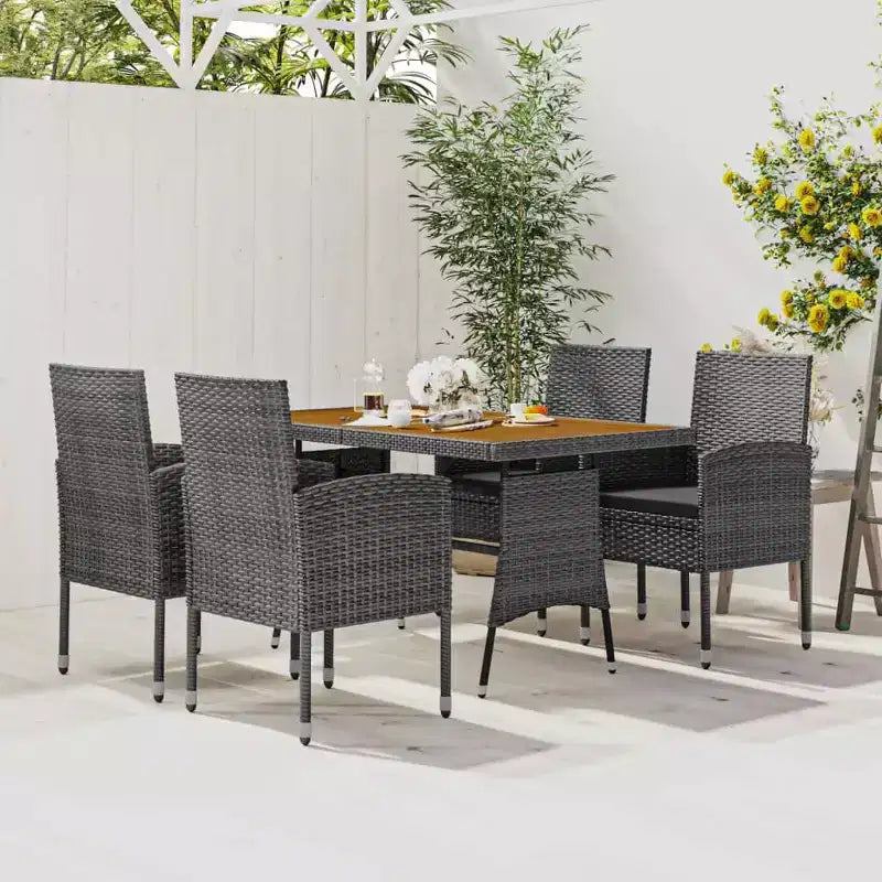Canapé de jardin sectionnel, causeuse avec coussins en rotin synthétique