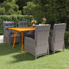 Salon de jardin en acacia massif et rotin synthétique