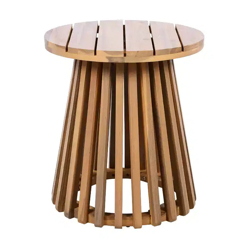 Ensemble de conversation 3 pièces en bois d'acacia pour patio, 2 fauteuils de club avec table d'appoint pour jardin/patio/terrasse