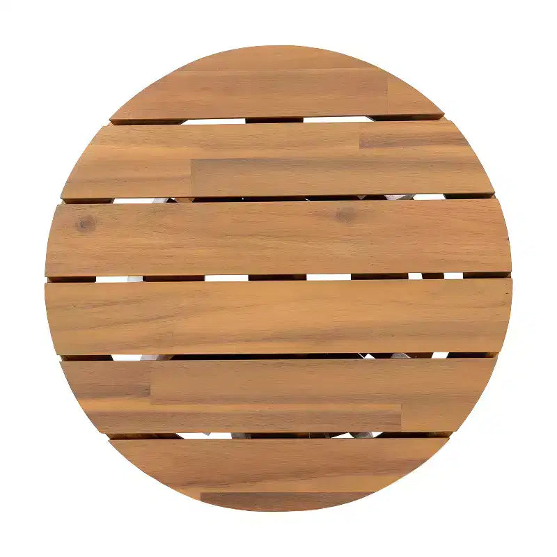 Ensemble de conversation 3 pièces en bois d'acacia pour patio, 2 fauteuils de club avec table d'appoint pour jardin/patio/terrasse