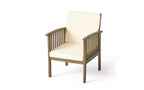 Ensemble de conversation 3 pièces en bois d'acacia pour patio, 2 fauteuils de club avec table d'appoint pour jardin/patio/terrasse