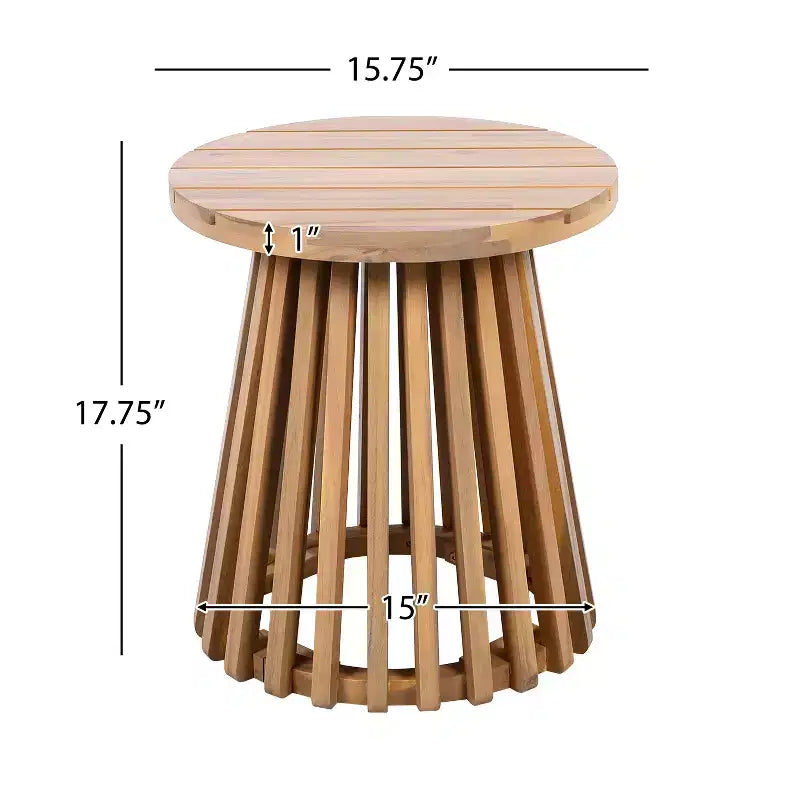 Ensemble de conversation 3 pièces en bois d'acacia pour patio, 2 fauteuils de club avec table d'appoint pour jardin/patio/terrasse