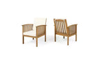 Ensemble de conversation 3 pièces en bois d'acacia pour patio, 2 fauteuils de club avec table d'appoint pour jardin/patio/terrasse