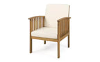 Ensemble de conversation 3 pièces en bois d'acacia pour patio, 2 fauteuils de club avec table d'appoint pour jardin/patio/terrasse