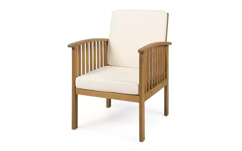 Ensemble de conversation 3 pièces en bois d'acacia pour patio, 2 fauteuils de club avec table d'appoint pour jardin/patio/terrasse