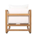 Ensemble de 2 sièges surdimensionnés en bois d'acacia avec coussins et table à lattes