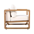 Ensemble de 2 sièges surdimensionnés en bois d'acacia avec coussins et table à lattes
