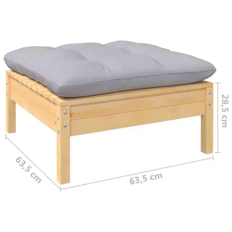 Ensemble de salon de jardin en pin massif avec coussins, plusieurs coloris