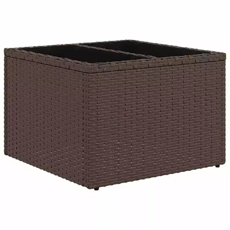 Ensemble de canapés de jardin 8 pièces avec coussins en résine tressée marron - Marron et rouge avec table