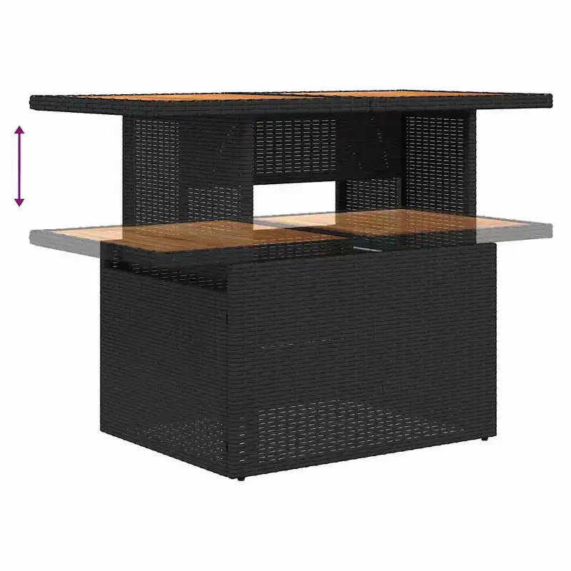 Canapé de jardin modulable avec coussins de différentes couleurs
