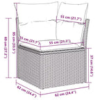 Canapé de jardin modulable avec coussins de différentes couleurs