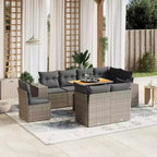 Canapé de jardin modulable avec coussins de différentes couleurs