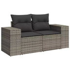Canapé de jardin modulable avec coussins de différentes couleurs