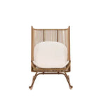 Ensemble repas de patio 3 pièces style ferme avec table en bois d'acacia et chaises à bascule en fer